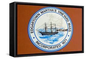 Marthas Vineyard Edgartown Official Town Sign Photo Poster Print-null-Framed Stretched Canvas