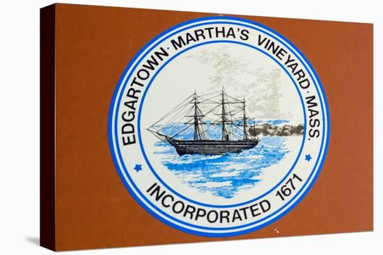 Marthas Vineyard Edgartown Official Town Sign Photo Poster Print-null-Stretched Canvas