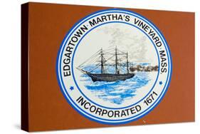 Marthas Vineyard Edgartown Official Town Sign Photo Poster Print-null-Stretched Canvas