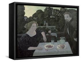 Marthe and Maurice Denis at Dusk, or the Dessert in the Garden, 1897-Maurice Denis-Framed Stretched Canvas