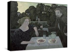 Marthe and Maurice Denis at Dusk, or the Dessert in the Garden, 1897-Maurice Denis-Stretched Canvas