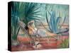 Marthe Taking a Break in a Deck Chair, Saint-Tropez, C. 1910-15-Henri Lebasque-Stretched Canvas