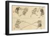 Martial Artists Fighting-Katsushika Hokusai-Framed Giclee Print