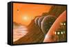 Martian Colony, Artwork-Richard Bizley-Framed Stretched Canvas