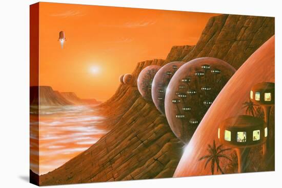 Martian Colony, Artwork-Richard Bizley-Stretched Canvas