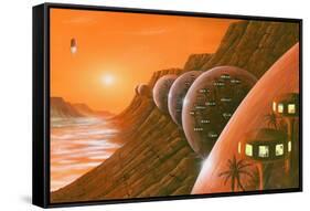 Martian Colony, Artwork-Richard Bizley-Framed Stretched Canvas