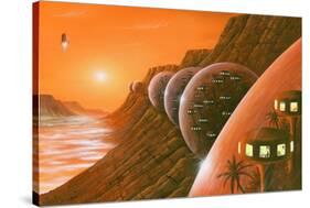 Martian Colony, Artwork-Richard Bizley-Stretched Canvas