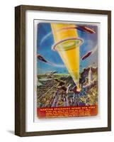 Martian Raiders Using a Terrible Weapon of Concentrated Sunlight Attack the City of New York-Frank R. Paul-Framed Art Print