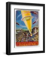 Martian Raiders Using a Terrible Weapon of Concentrated Sunlight Attack the City of New York-Frank R. Paul-Framed Art Print