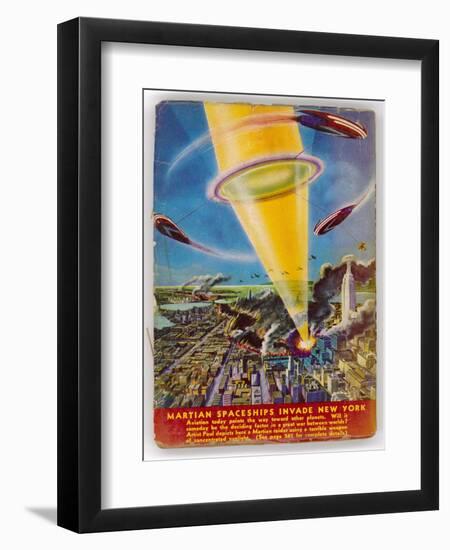 Martian Raiders Using a Terrible Weapon of Concentrated Sunlight Attack the City of New York-Frank R. Paul-Framed Art Print