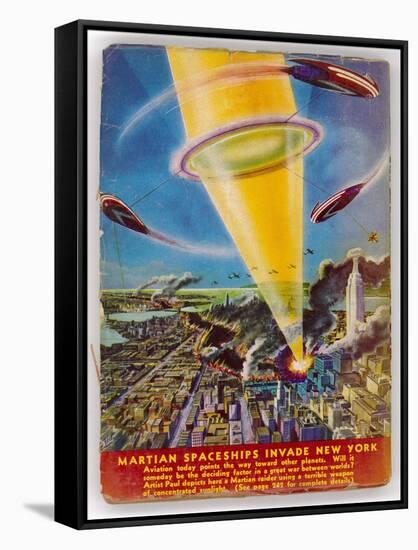 Martian Raiders Using a Terrible Weapon of Concentrated Sunlight Attack the City of New York-Frank R. Paul-Framed Stretched Canvas