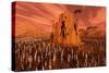 Martians Gathering around a Monument Dedicated to their Ancestors-null-Stretched Canvas