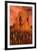 Martians Gathering around a Monument Dedicated to their Ancestors-null-Framed Art Print