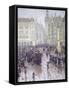 Martienplatz in Munich in the Winter of 1915, Germany 20th Century-Christian Conrad Parnemann-Framed Stretched Canvas