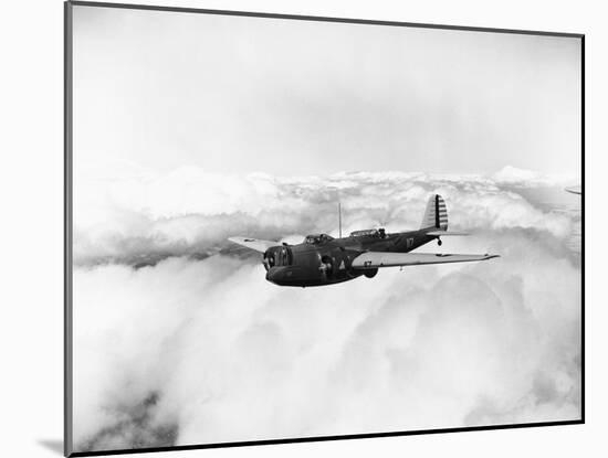 Martin B-10 Bomber Flying-null-Mounted Photographic Print