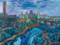 The Mississippi at Minneapolis-Martin Bloch-Stretched Canvas