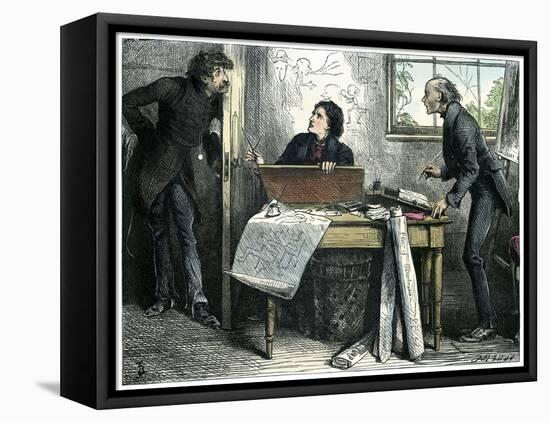 Martin Chuzzlewit by Charles Dickens-Frederick Barnard-Framed Stretched Canvas