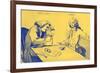 Martin Folkes and Addison in Button's coffee house-William Hogarth-Framed Giclee Print