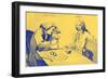 Martin Folkes and Addison in Button's coffee house-William Hogarth-Framed Premium Giclee Print