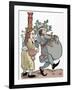 Martin Luther (1483-1546) and His Wife Katharina Von Bora (1499-1552). Caricature. Coloured-null-Framed Giclee Print