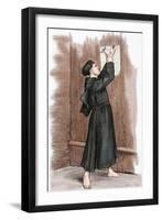 Martin Luther (1483-1546) Hanging His 95 Theses in Wittenberg, 1517-null-Framed Premium Giclee Print