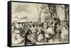 Martin Luther (1483-1546) Preaching in Mora.. Germany-null-Framed Stretched Canvas