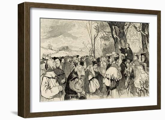 Martin Luther (1483-1546) Preaching in Mora.. Germany-null-Framed Giclee Print