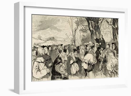 Martin Luther (1483-1546) Preaching in Mora.. Germany-null-Framed Giclee Print