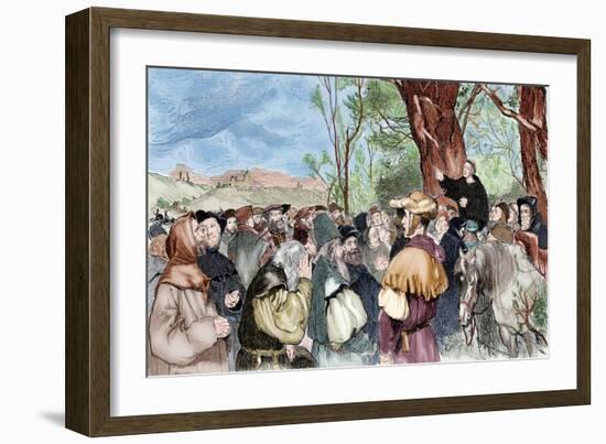 Martin Luther (1483-1546) Preaching in Mora-null-Framed Giclee Print