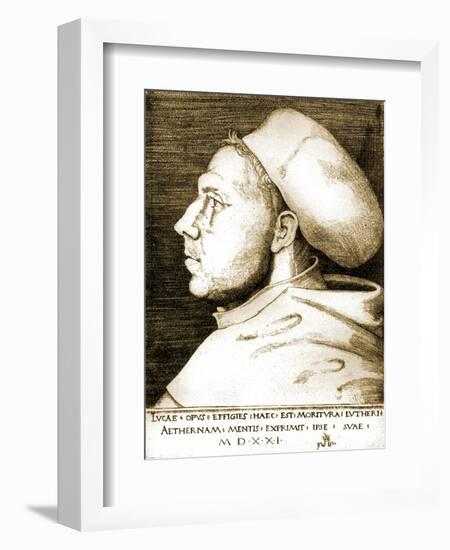 Martin Luther as a monk-Lucas, The Elder Cranach-Framed Giclee Print