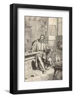 Martin Luther at Work on His Translation of the Bible into German-U. Roat-Framed Photographic Print