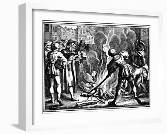 Martin Luther Burning the Papal Bull, 1520-null-Framed Giclee Print