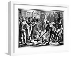 Martin Luther Burning the Papal Bull, 1520-null-Framed Giclee Print