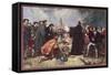 Martin Luther Burning the Papal Bull-Carl Friedrich Lessing-Framed Stretched Canvas