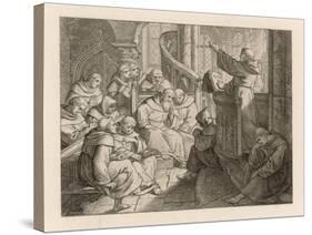 Martin Luther Delivers a Practice Sermon to His Brethren-Gustav Konig-Stretched Canvas