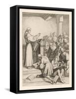 Martin Luther Delivers His Baccalaureate Lecture-Gustav Konig-Framed Stretched Canvas