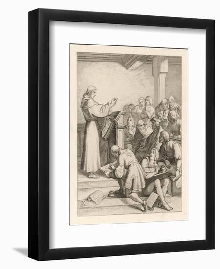 Martin Luther Delivers His Baccalaureate Lecture-Gustav Konig-Framed Art Print