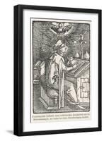 Martin Luther Depicted While Translating the Bible During His Seclusion at the Wartburg-null-Framed Premium Photographic Print