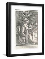 Martin Luther Depicted While Translating the Bible During His Seclusion at the Wartburg-null-Framed Photographic Print