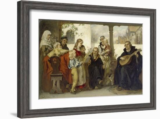 Martin Luther Im Kreise Seiner Familie Musizierend (Mit Cranach Und Melanchthon)-Ernst Hildebrandt-Framed Giclee Print