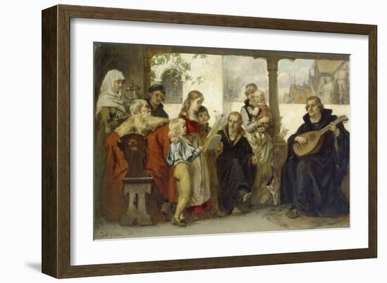 Martin Luther Im Kreise Seiner Familie Musizierend (Mit Cranach Und Melanchthon)-Ernst Hildebrandt-Framed Giclee Print