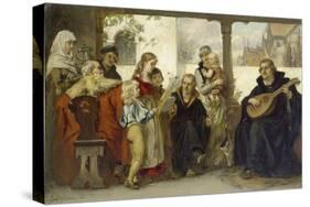 Martin Luther Im Kreise Seiner Familie Musizierend (Mit Cranach Und Melanchthon)-Ernst Hildebrandt-Stretched Canvas
