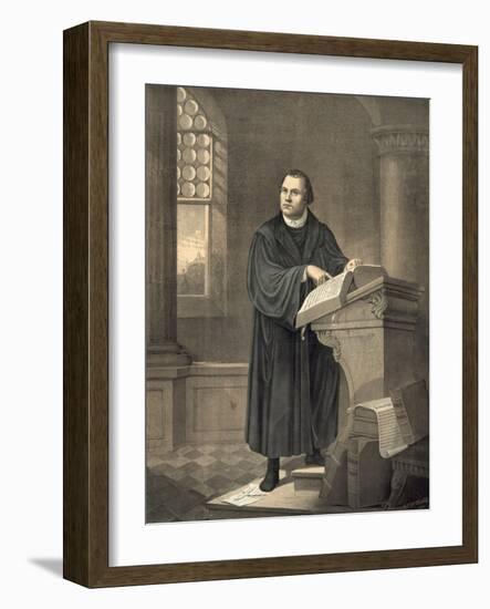 Martin Luther in His Study-null-Framed Giclee Print