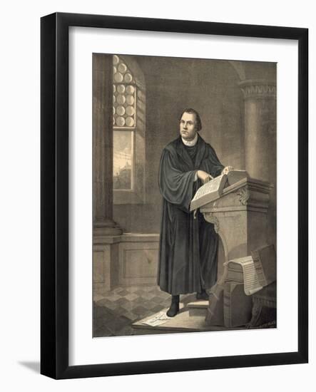 Martin Luther in His Study-null-Framed Giclee Print
