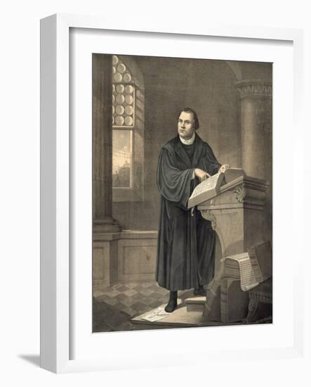 Martin Luther in His Study-null-Framed Giclee Print