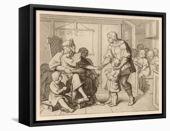 Martin Luther is Taken by His Father to School at Mansfeld-Gustav Konig-Framed Stretched Canvas