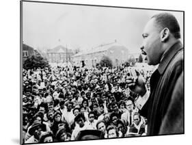 Martin Luther King Addresses Selma Demonstrators after Bloody Sunday, 1965-null-Mounted Photo