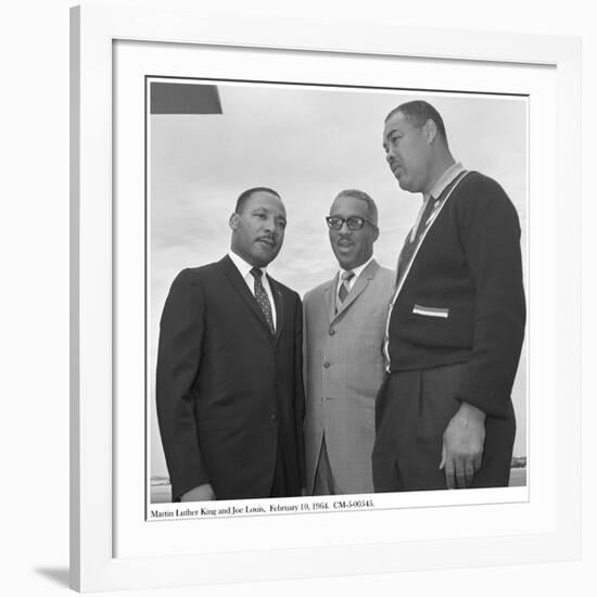 Martin Luther King and Joe Louis, 10 February 1964-null-Framed Photographic Print