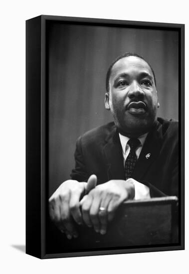 Martin Luther King at a press conference in Washington, D.C., 1964-Marion S. Trikosko-Framed Stretched Canvas