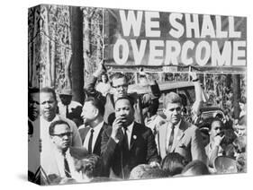 Martin Luther King, Jr., Addressing a Crowd on a Street in Lakeview, N.Y., May 12, 1965-null-Stretched Canvas